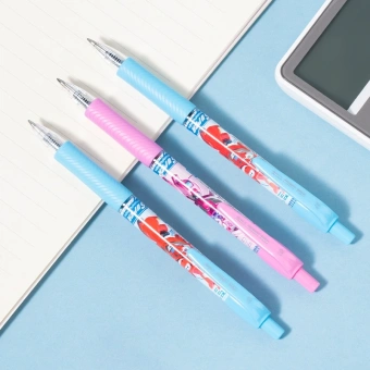 Ручка шариков. автоматическая Deli Super Wings (EQ61-BL) ассорти d=0.7мм син. черн. 1стерж. пулевидный пиш. наконечник кругл. резин. манжета чернила пониженной вязкости - купить недорого с доставкой в интернет-магазине