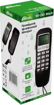 Телефон проводной Ritmix RT-010 черный - купить недорого с доставкой в интернет-магазине