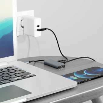 Разветвитель USB-C Lyambda LC105 2порт. серый - купить недорого с доставкой в интернет-магазине