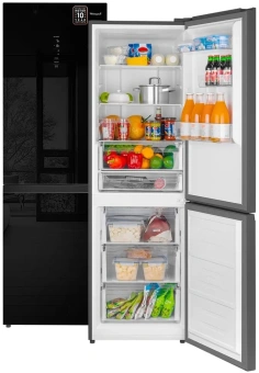 Холодильник Weissgauff WRK 185 Total NoFrost Inverter Black Glass 2-хкамерн. черный инвертер - купить недорого с доставкой в интернет-магазине