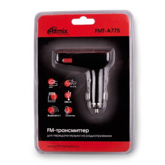 Автомобильный FM-модулятор Ritmix FMT-A775 черный MicroSD BT USB (15119075) - купить недорого с доставкой в интернет-магазине
