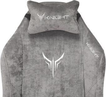 Кресло игровое Knight N1 Fabric серый Light-19 с подголов. крестов. металл - купить недорого с доставкой в интернет-магазине