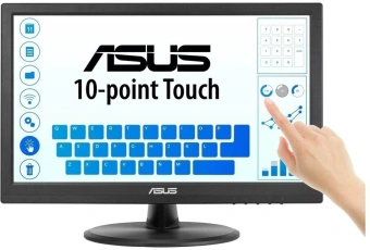 Монитор Asus 15.6" VT169HE черный IPS LED 16:9 HDMI матовая 1000:1 220cd 170гр/170гр 1920x1080 60Hz VGA FHD Touch 1.46кг - купить недорого с доставкой в интернет-магазине