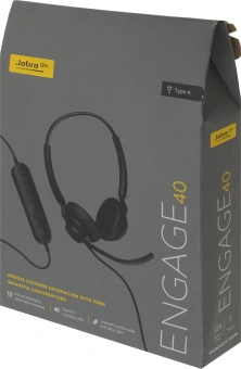 Наушники с микрофоном Jabra Engage 40 черный накладные USB оголовье (4099-413-279) - купить недорого с доставкой в интернет-магазине
