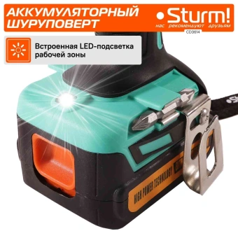 Шуруповерт Sturm! CD3614 аккум. патрон:быстрозажимной (кейс в комплекте) - купить недорого с доставкой в интернет-магазине