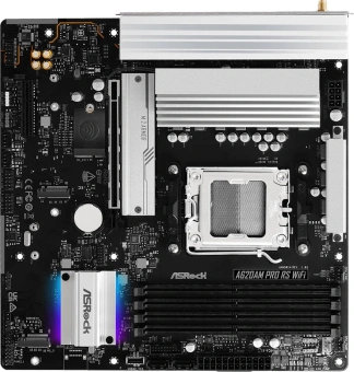Материнская плата Asrock A620AM Pro RS WiFi Socket AM5 AMD A620A 4xDDR5 mATX AC`97 8ch(7.1) 2.5Gg RAID+HDMI+DP - купить недорого с доставкой в интернет-магазине