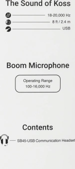 Наушники с микрофоном Koss SB45-USB черный/серебристый 2.4м мониторные оголовье (15116464) - купить недорого с доставкой в интернет-магазине
