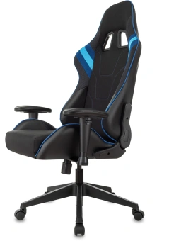 Кресло игровое Zombie VIKING 4 AERO черный/синий ткань/эко.кожа с подголов. крестов. пластик - купить недорого с доставкой в интернет-магазине