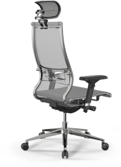 Кресло Метта Samurai S-3 белый сиденье белый сетка с подголов. крестов. металл хром - купить недорого с доставкой в интернет-магазине