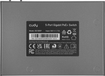 Коммутатор Cudy GS1005P (L2) 5x1Гбит/с 5PoE 60W неуправляемый - купить недорого с доставкой в интернет-магазине
