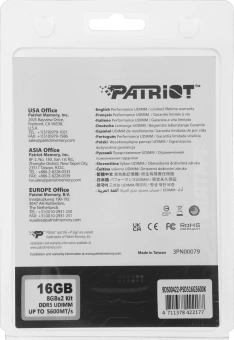 Память DDR5 2x8GB 5600MHz Patriot PSD516G5600K Signature Line RTL PC5-44800 CL46 DIMM UDIMM 288-pin 1.1В Ret - купить недорого с доставкой в интернет-магазине