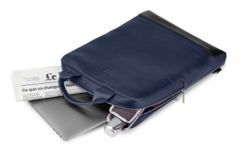 Сумка Moleskine Classic Leather ET84DBVB20 с отделением для ноутбука 15" синяя натур.кожа - купить недорого с доставкой в интернет-магазине