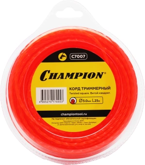 Леска для садовых триммеров Champion C7007 d=3мм L=25м - купить недорого с доставкой в интернет-магазине