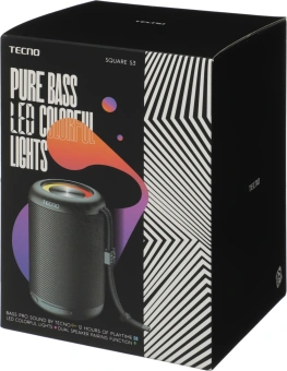 Колонка порт. Tecno S3 Square черный 3W 1.1 BT 2000mAh (S3) - купить недорого с доставкой в интернет-магазине