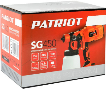 Краскопульт Patriot SG 450 550Вт бак:800мл 800мл/мин - купить недорого с доставкой в интернет-магазине