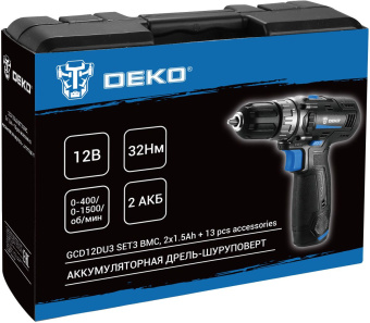 Дрель-шуруповерт Deko GCD12DU3 SET 3 аккум. патрон:быстрозажимной (кейс в комплекте) (063-4097) - купить недорого с доставкой в интернет-магазине