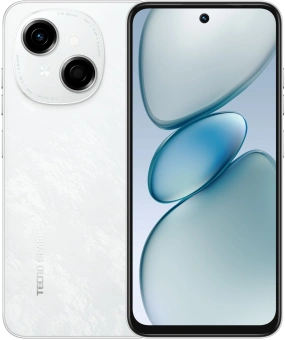 Смартфон Tecno Spark Go 1 64Gb 4Gb белый моноблок 3G 4G 2Sim 6.67" 720x1600 Android 14 13Mpix 802.11 a/b/g/n/ac GPS GSM900/1800 TouchSc Protect microSD max1024Gb - купить недорого с доставкой в интернет-магазине