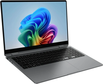 Ноутбук Samsung Galaxy Book 5 360 NP750 Core Ultra 5 226V 16Gb SSD512Gb Intel Arc 130V 15.6" AMOLED Touch FHD (1920x1080) Windows 11 Home English grey WiFi BT Cam (NP750QHA-LG1IN) - купить недорого с доставкой в интернет-магазине