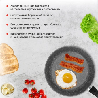 Сковорода Starwind Chef Induction SW-CHI4024GR круглая 24см покрытие: Pfluon ручка несъемная (без крышки) серый - купить недорого с доставкой в интернет-магазине