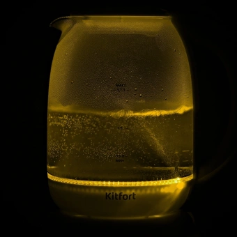 Чайник электрический Kitfort КТ-6140-1 1.7л. 2200Вт белый/фиолетовый корпус: стекло/пластик - купить недорого с доставкой в интернет-магазине