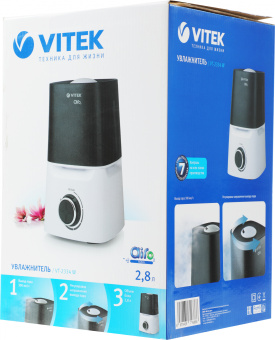 Увлажнитель воздуха Vitek 2334-VT-02 23Вт (ультразвуковой) белый/серый - купить недорого с доставкой в интернет-магазине