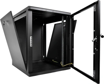 Шкаф коммутационный ЦМО (ШРН-М-12.650-9005) настенный 12U 600x650мм пер.дв.стекл 120кг черный 581мм 25.1кг 180град. 610мм - купить недорого с доставкой в интернет-магазине