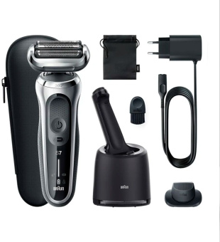 Бритва сетчатая Braun Series 7 71-S7200cc реж.эл.:3 питан.:аккум. черный/серебристый - купить недорого с доставкой в интернет-магазине