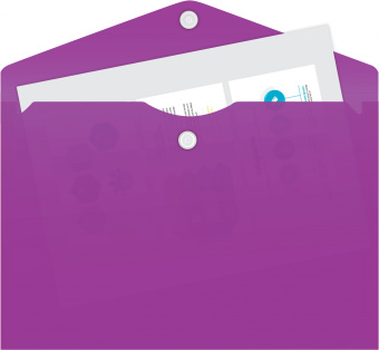 Конверт на кнопке Бюрократ -PK804A5NVIO A5 непрозрачный пластик 0.18мм фиолетовый - купить недорого с доставкой в интернет-магазине