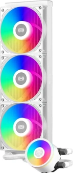 Система водяного охлаждения PcCooler DA360 Pro ARGB Soc-AM5/AM4/1200/1700/1851 белый 4-pin 33.8dB Al 300W Ret (DA360PRO-WHAWXX-GL) - купить недорого с доставкой в интернет-магазине