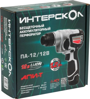 Перфоратор Интерскол ПА-12/12В патрон:SDS-plus уд.:1.2Дж аккум. - купить недорого с доставкой в интернет-магазине