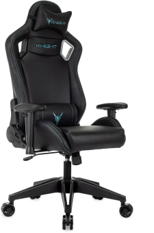 Кресло игровое Knight Outrid Smile черный экокожа с подголов. крестов. пластик - купить недорого с доставкой в интернет-магазине
