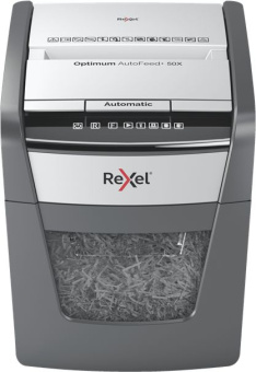 Шредер Rexel Optimum AutoFeed 50X черный с автоподачей (секр.P-4) фрагменты 50лист. 20лтр. скрепки скобы пл.карты - купить недорого с доставкой в интернет-магазине