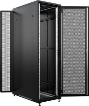 Шкаф серверный NTSS Премиум (NTSS-R42U60100PD/PDD-BL) напольный 42U 600x1000мм пер.дв.перфор. задн.дв.перфор.2-хст. 900кг черный 510мм 111кг 2210мм IP20 - купить недорого с доставкой в интернет-магазине