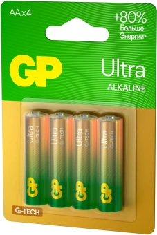 Батарея GP Ultra Alkaline 15AUA21-2CRSBC4 AA (4шт) блистер - купить недорого с доставкой в интернет-магазине