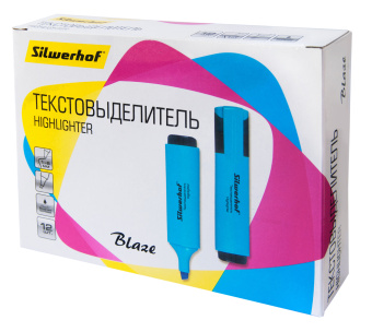 Текстовыделитель Silwerhof Blaze 108036-07 скошенный пиш. наконечник 1-5мм голубой картон - купить недорого с доставкой в интернет-магазине