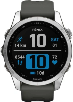 Смарт-часы Garmin Fenix 7S 1.2" корп.серый рем.черный (010-02539-01) - купить недорого с доставкой в интернет-магазине