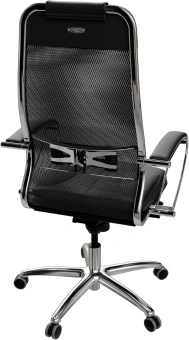 Кресло Метта Samurai SL-1 черный сиденье черный сетка с подголов. крестов. металл хром - купить недорого с доставкой в интернет-магазине