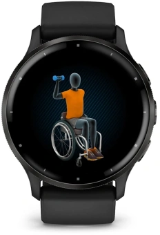 Смарт-часы Garmin Venu 3 35.4мм 1.4" AMOLED корп.черный рем.черный разм.брасл.:135-200мм (010-02784-01) - купить недорого с доставкой в интернет-магазине