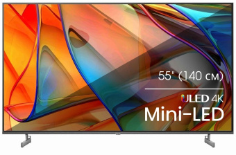 Телевизор LED Hisense 55" 55U6KQ темно-серый 4K Ultra HD 60Hz DVB-T DVB-T2 DVB-C DVB-S DVB-S2 USB WiFi Smart TV (RUS) - купить недорого с доставкой в интернет-магазине