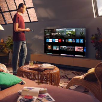 Телевизор LED Philips 55" 55PUS7608/60 антрацитовый 4K Ultra HD 60Hz DVB-T DVB-T2 DVB-C DVB-S DVB-S2 USB WiFi Smart TV (RUS) - купить недорого с доставкой в интернет-магазине