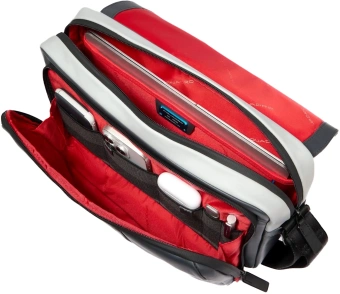 Сумка-мессенджер Piquadro Urban CA6802UB00/GRN с отделением для ноутбука 14" серая/черная натур.кожа - купить недорого с доставкой в интернет-магазине