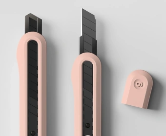 Нож канцелярский Deli NS063-SA-PINK Nusign шир.лез.9мм выдвижное лезвие фиксатор усиленный сталь розовый - купить недорого с доставкой в интернет-магазине