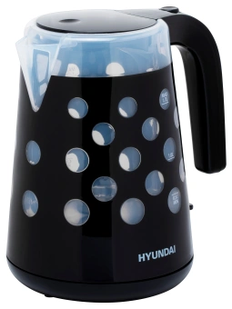 Чайник электрический Hyundai HYK-G2012 1.7л. 2000Вт черный/прозрачный корпус: пластик - купить недорого с доставкой в интернет-магазине