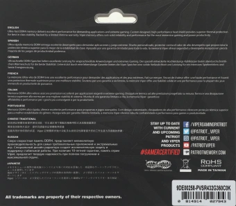 Память DDR4 2x16GB 3600MHz Patriot PVSR432G360C0K Viper Steel RGB RTL Gaming PC4-28800 CL20 DIMM 288-pin 1.35В dual rank с радиатором Ret - купить недорого с доставкой в интернет-магазине