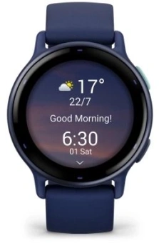 Смарт-часы Garmin Vivoactive 5 30.4мм 1.2" AMOLED корп.синий рем.синий разм.брасл.:125-190мм (010-02862-12) - купить недорого с доставкой в интернет-магазине
