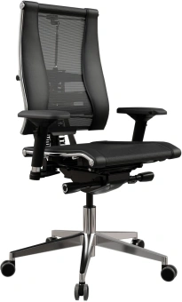 Кресло руководителя Метта Yoga 4DF B2-14D - YM93+Infinity черный сетка/ткань крестов. алюминий хром (комплект 1шт) - купить недорого с доставкой в интернет-магазине