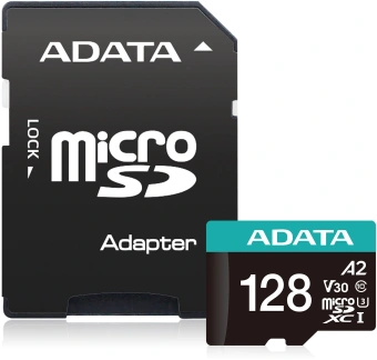 Флеш карта microSDXC 128GB A-Data AUSDX128GUI3V30SA2-RA1 Premier Pro + adapter - купить недорого с доставкой в интернет-магазине