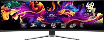 Монитор MSI 49" MPG 491CQP QD-OLED черный QD OLED LED 32:9 HDMI матовая HAS Piv 250cd 178гр/178гр 5120x1440 144Hz DP DQ USB 10.3кг - купить недорого с доставкой в интернет-магазине