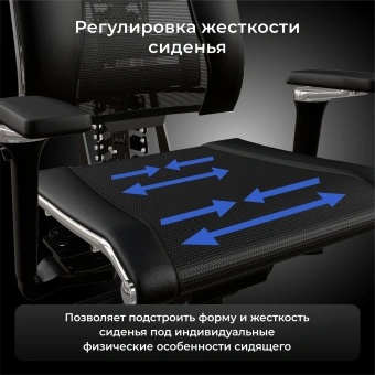 Кресло руководителя эргономичное Метта Yoga 4DF B2-14D - YM93+Infinity черный сиденье черный сет./экокожа с подголов. крестов. алюминий хром - купить недорого с доставкой в интернет-магазине