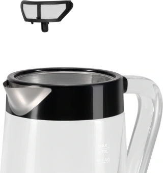 Чайник электрический Polaris PWK 1715CGLD 1.7л. 2200Вт черный корпус: стекло/пластик - купить недорого с доставкой в интернет-магазине